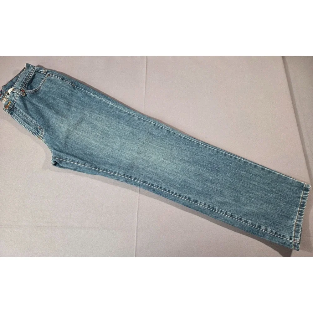 Eddie Bauer Jeans Womens 12 Tall Blue Denim Outdoor Durable Trails Pants